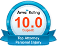 Avvo Rating 10.0 - Personal Injury badge